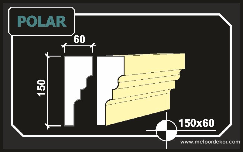 Polar Dış Cephe Cam Kenarı Sövesi 15 cm x 6 cm