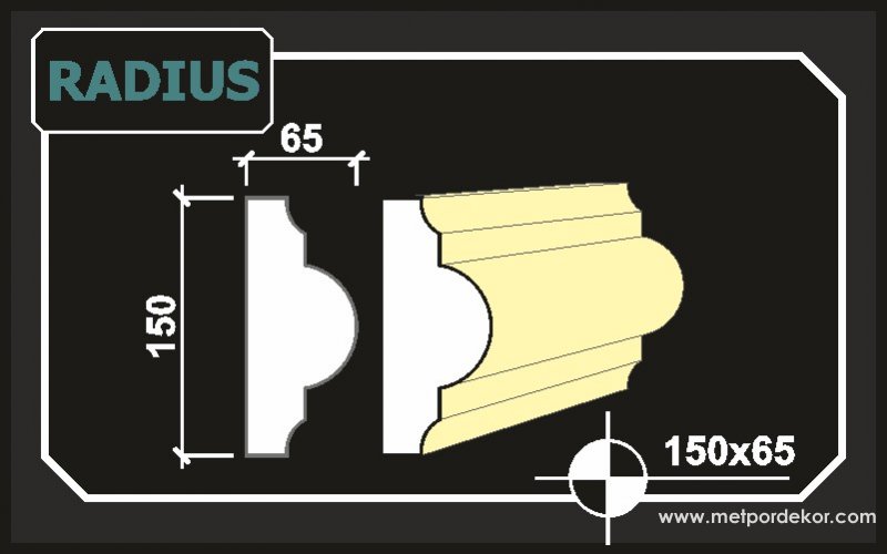 Radius Pencere Sövesi 15 cm x 6,5 cm