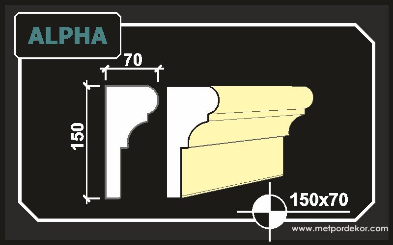 Alpha Söve 15 cm x 7 cm Dış Cephe Pencere Söveleri