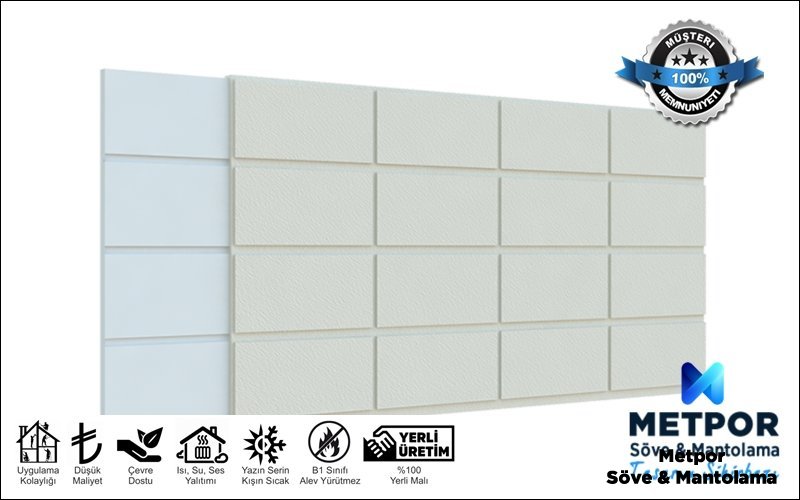 Dış Cephe Köpük Kaplama ve Cephe Sistemleri Metpor Söve ve Mantolama'da.