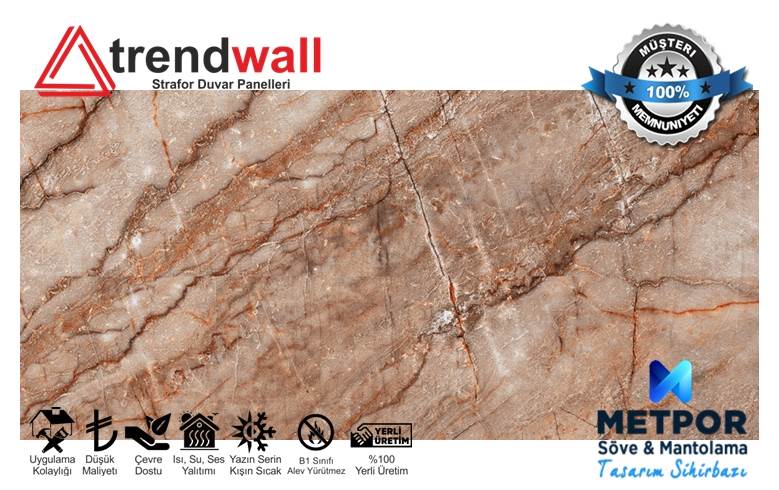 Trendwall Mermer Desenli Duvar Dekorasyonu Köpük Kaplama Panelleri